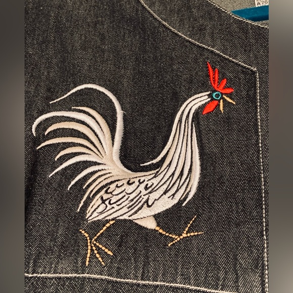♦️ Bob Mackie Wearable Art Button up Shacket - Long Sleeve - Chicken embroidery - Picture 7 of 14